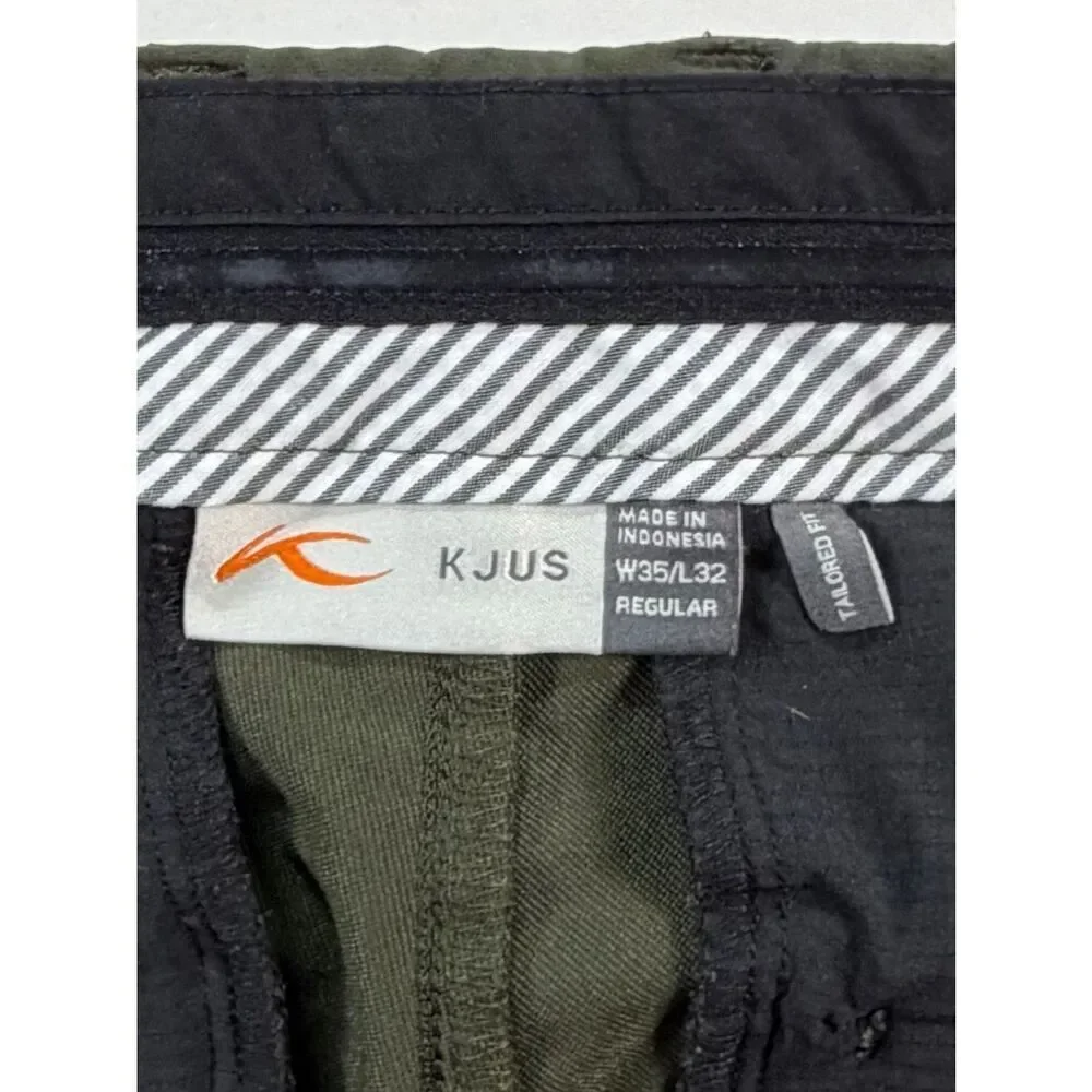 KJUS Ike Tailored Fit Golf Pants Men’s 35x32 Olive Green Stretch Performance